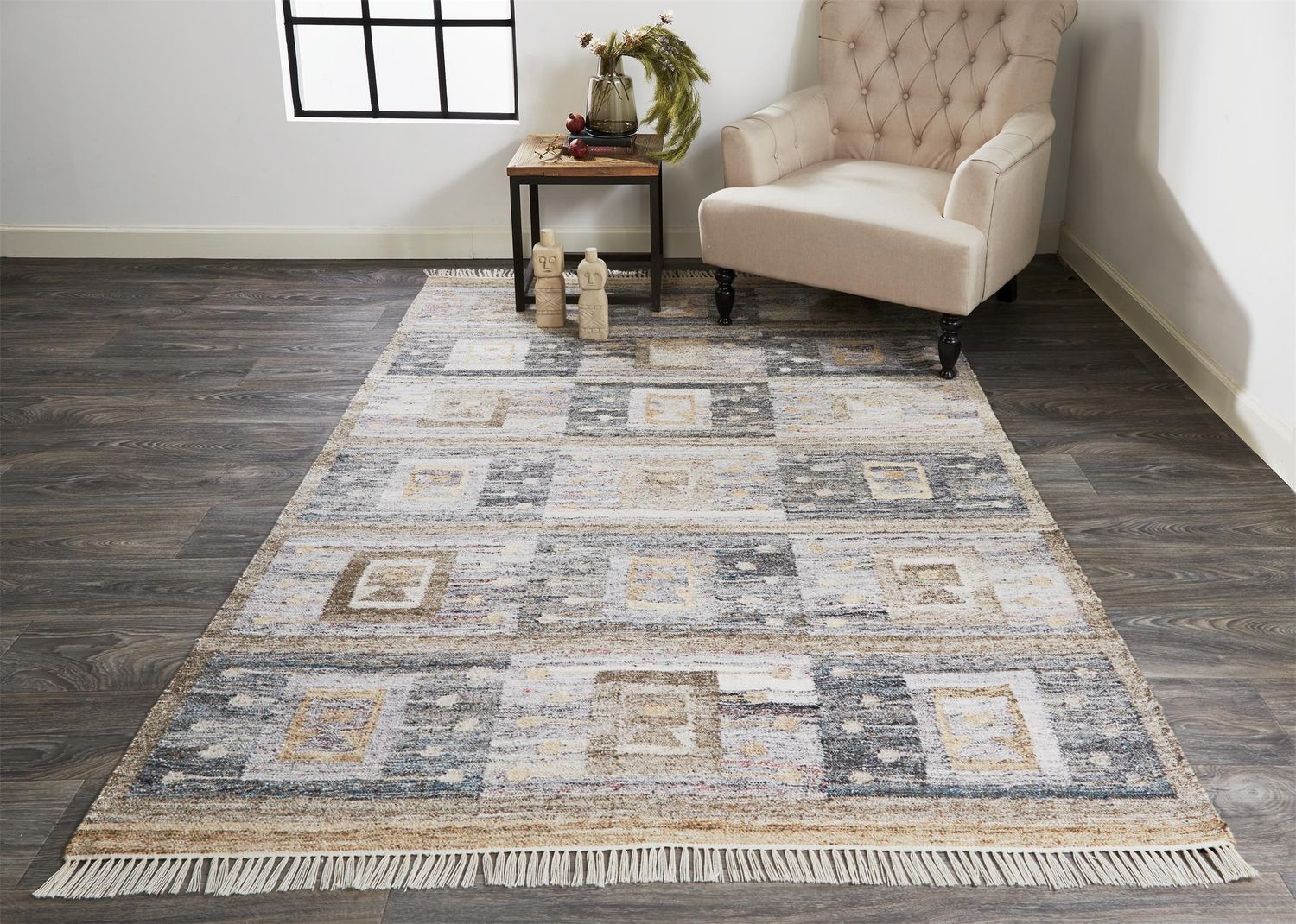 Elstow Hand Woven Gray and Tan Rug by BD Fine