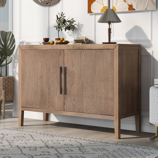 Wooden Storage Cabinet Sideboard with 2 Metal handles and 2 Doors