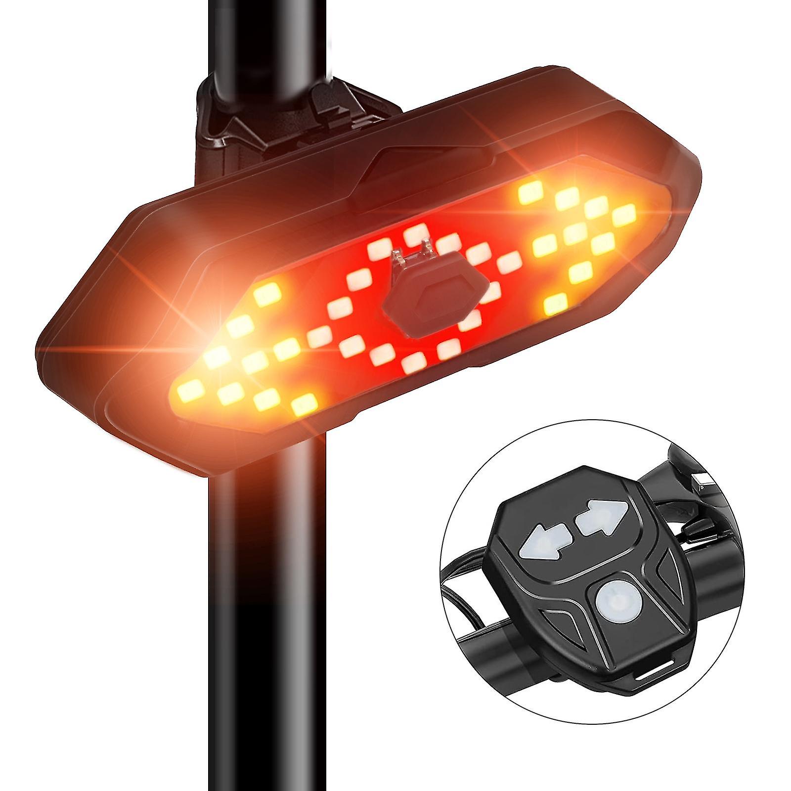 Bicycle Tail Light Usb Rechargable Turn Signals Smart Wireless Remote Control Bike Rear Light