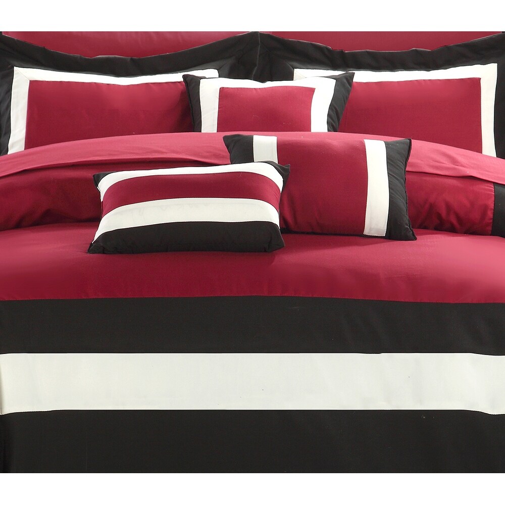 Copper Grove Minesing 10 pc. Red  White  and Black Bed in a Bag Set