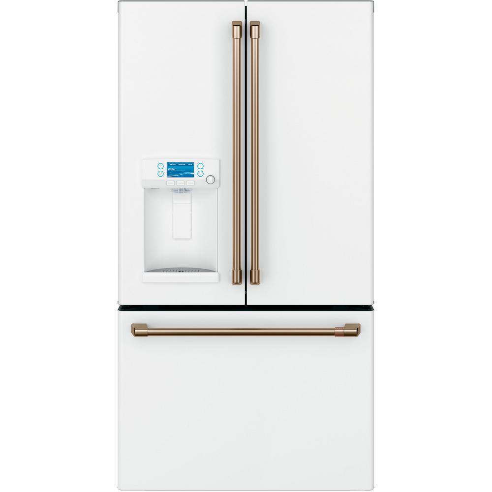 Cafe 27.8 cu. ft. Smart French Door Refrigerator with Hot Water Dispenser in Matte White Fingerprint Resistant ENERGY STAR CFE28TP4MW2