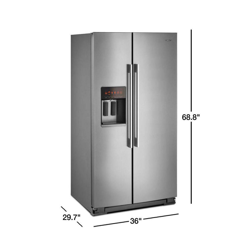 Whirlpool 21 cu. ft. Side by Side Refrigerator in Fingerprint Resistant Stainless Steel Counter Depth WRSA71CIHZ