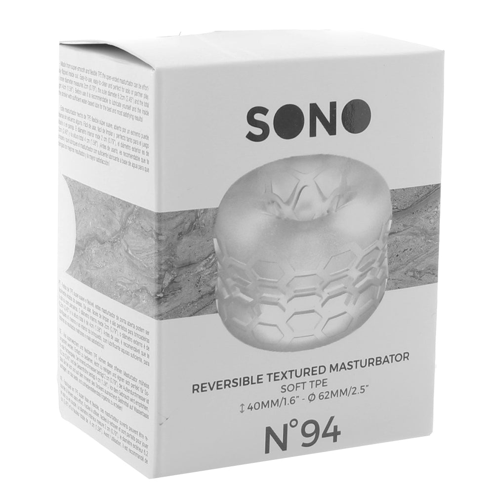 SONO No.94 Reversible Textured Masturbator in Clear