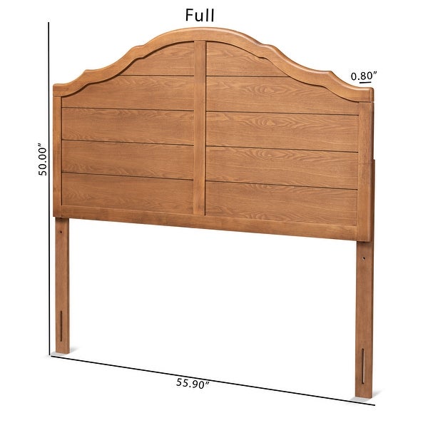 Clive Vintage Traditional Ash Walnut Finished Wood Headboard - - 32969786