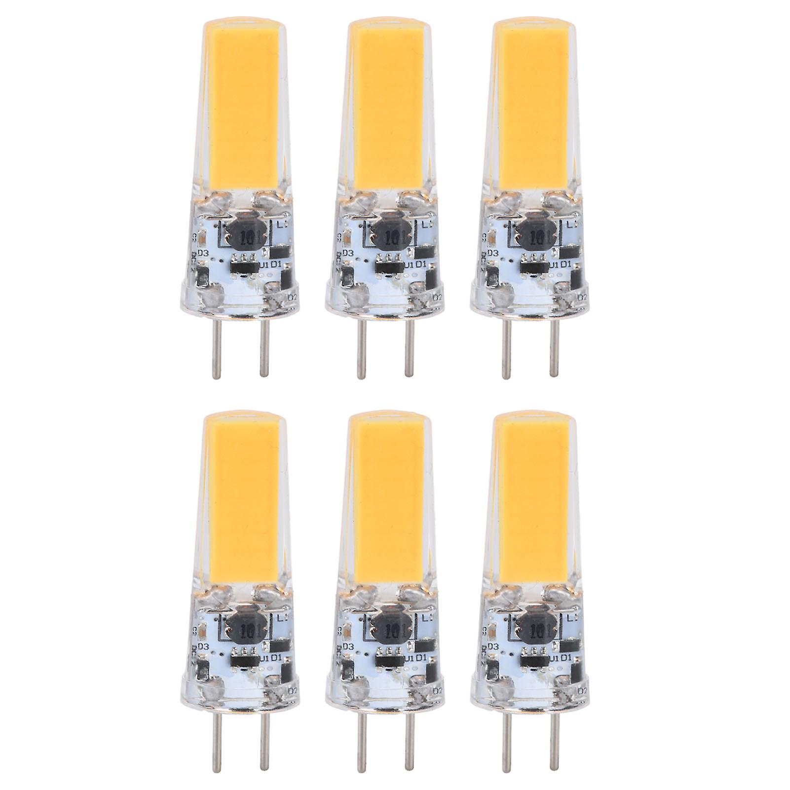 6pcs Gy6.35 Bulb 5w Cob Light Bulb 500lm Silicone Ceiling Lamp Bulb For Living Roomwarm White