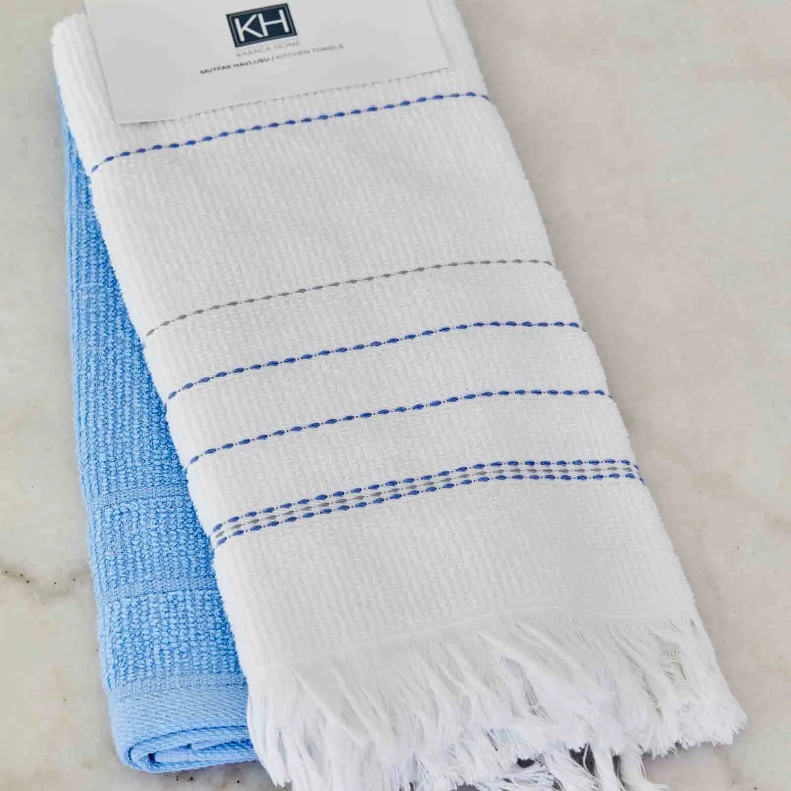 Karaca Home Alisa Blue 2 Piece Kitchen Towel 60X40Cm 200.18.01.0395