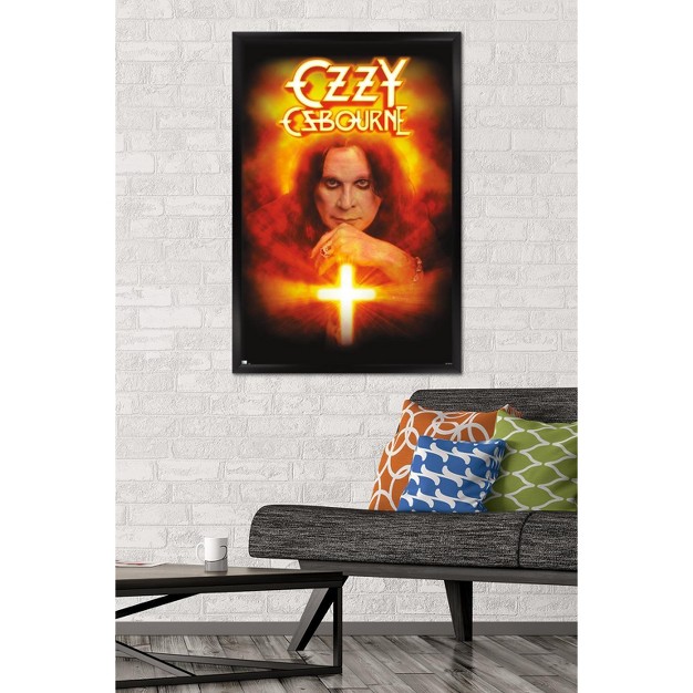 Trends International Ozzy Osbourne Cross Framed Wall Poster Prints