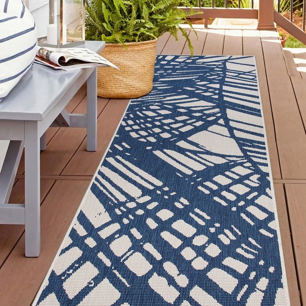 World Rug Gallery Contemporary Nature Inspired Tropical Leaves Reversible Indoor outdoor Area Rug