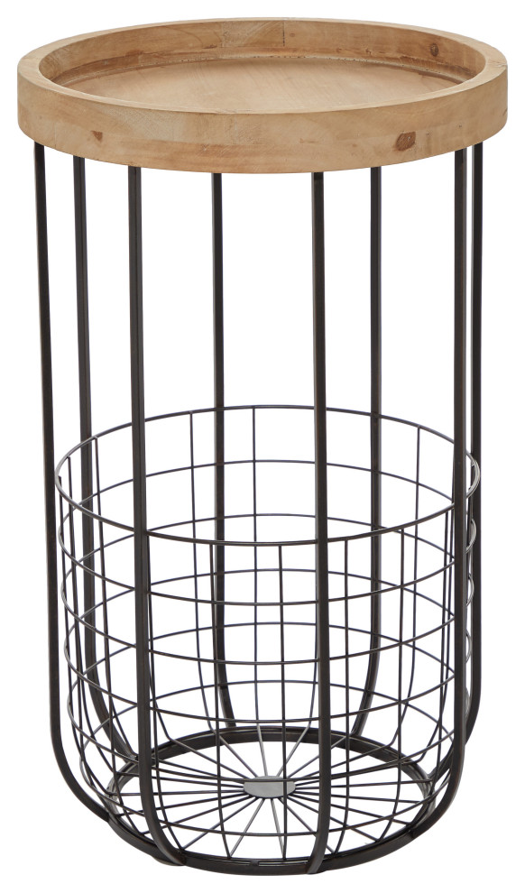 Industrial Black Metal Accent Table 37872   Industrial   Side Tables And End Tables   by Brimfield  ampMay  Houzz