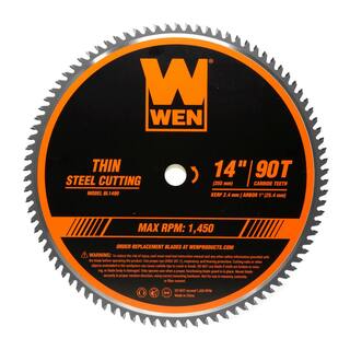 WEN 14 in. 90-Tooth Carbide-Tipped Professional Metal Saw Blade for Thin Steel Cutting BL1490