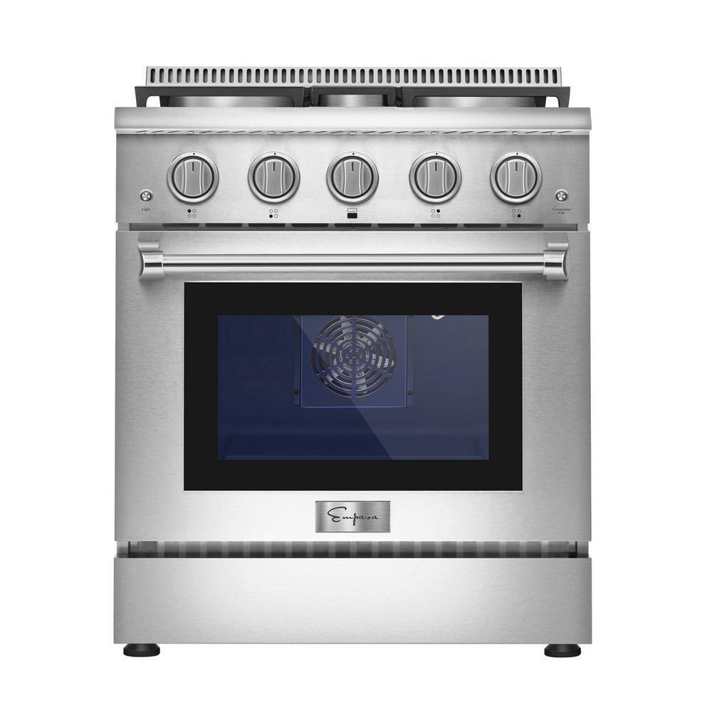 Empava 30 in. 4.2 cu. ft. Single Oven Slide-in Gas Range with 4 Burners in Stainless Steel EPA-30GR03