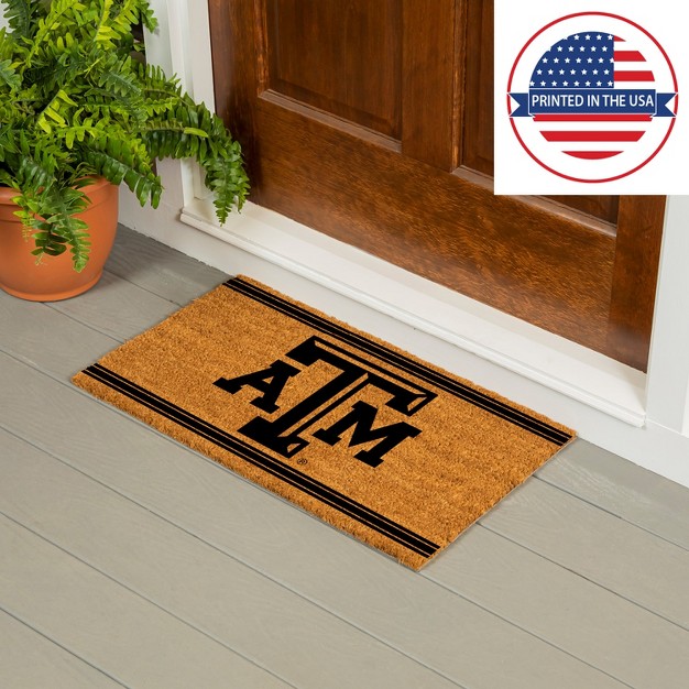 Evergreen Texas A amp m Logo Turf Mat Brown 28 X 16 Inches Indoor Outdoor Doormat