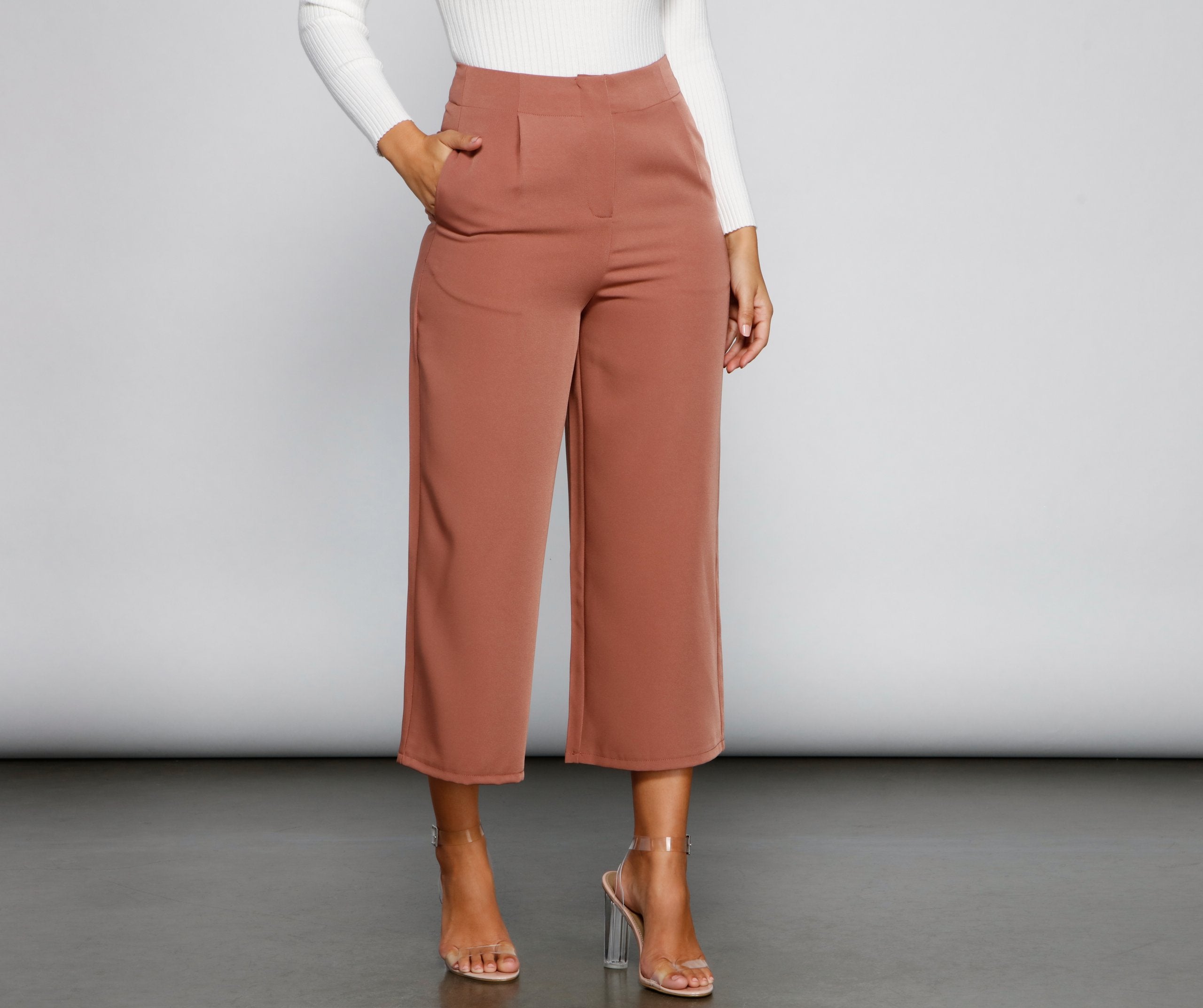 Chic Culotte Wide-Leg Trouser Pants