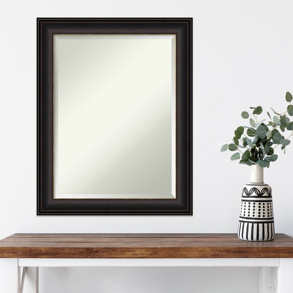 Beveled Wall Mirror   Trio Oil Rubbed Bronze Frame