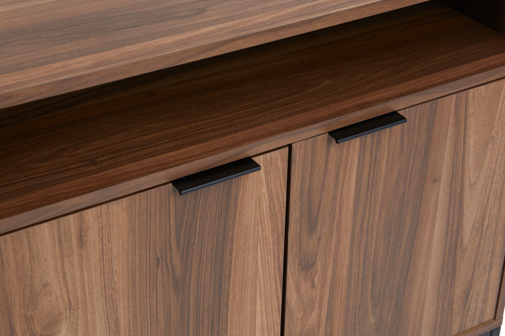 Walnut 2 Door Printer Cabinet 32x22x31   Industrial   Accent Chests And Cabinets   by Unique Furniture  Houzz