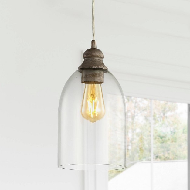 Led Adjustable Glass Greige Pendant Gray Jonathan Y