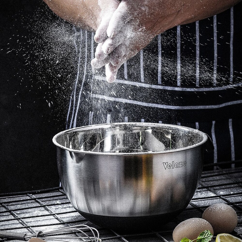 Velaze 3 Piece Stainless Steel Mixing Bowl Set (Set of 3)