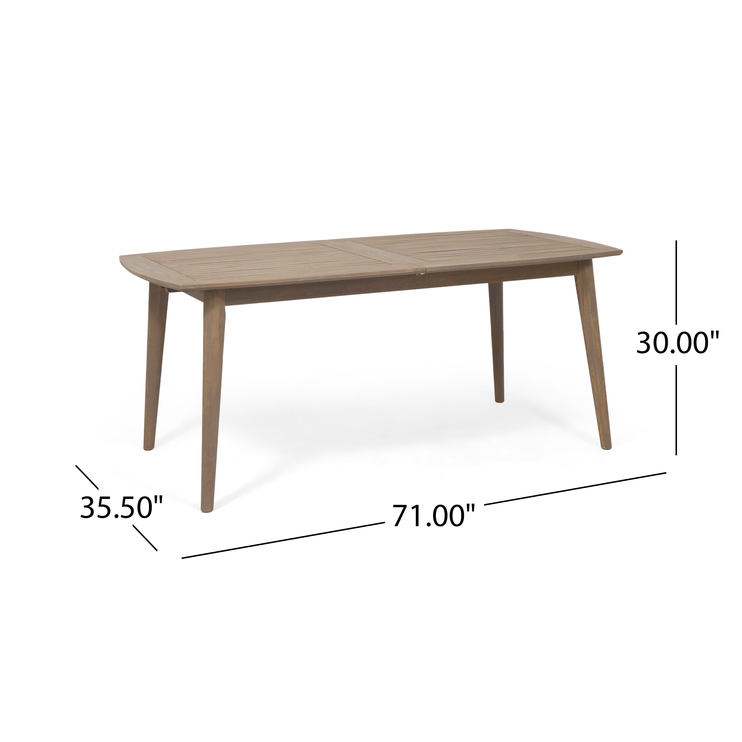 Stanford Outdoor Acacia Wood Expandable Dining Table