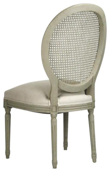 Side Chair MEDALLION Natural Faux Olive Green Wood Linen   Tropical   Dining Chairs   by EuroLuxHome  Houzz