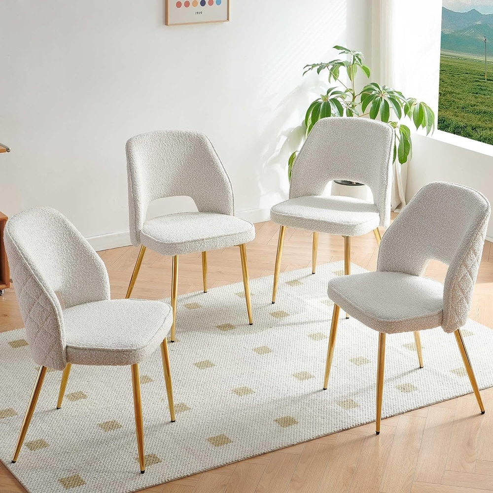 Tangkula Upholstered Home Chair Hollow Back Set of 4