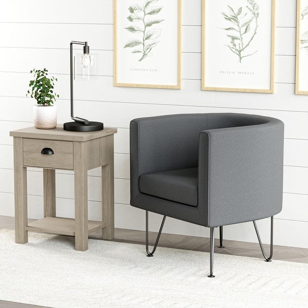 Brookside Claire Upholstered Barrel Accent Chair with Hairpin Legs