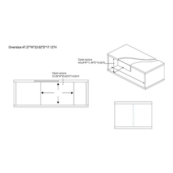 Furniture of America Kobe Faux Marble and Glass Coffee Table