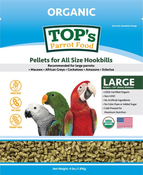 TOP's Parrot Food Organic Pellets Parrot Food