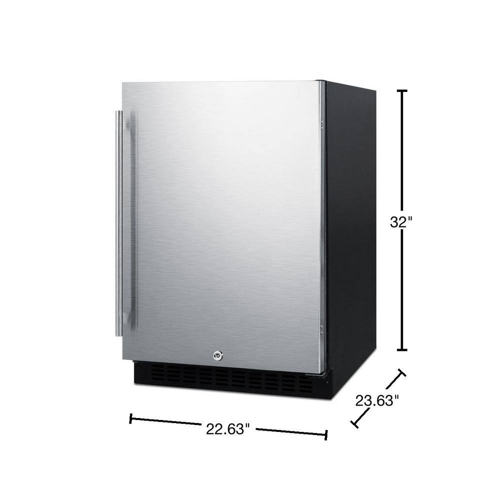 Summit Appliance 24 in. W 4.8 cu. ft. Freezer less Fridge in Stainless Steel Counter Depth AL54