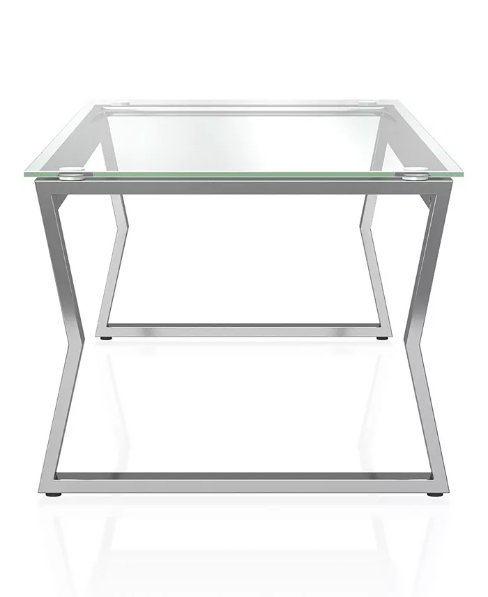 Furniture of America Meiland Glass Top Coffee Table