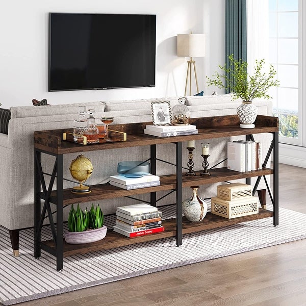 Extra Long Console Table， Narrow Sofa Table Behind Couch