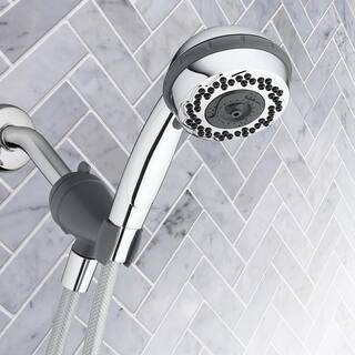 Waterpik 8-Spray 3.3 in. Single Wall Mount Handheld Adjustable Shower Head in Chrome SMP-853