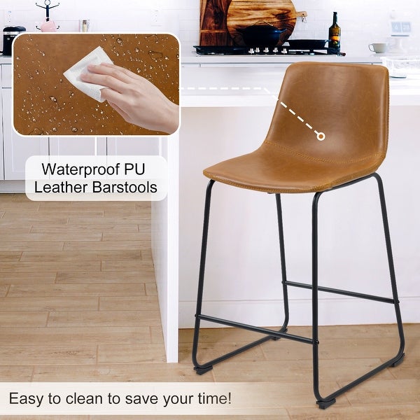 2 Set Faux Leather Bar Stool