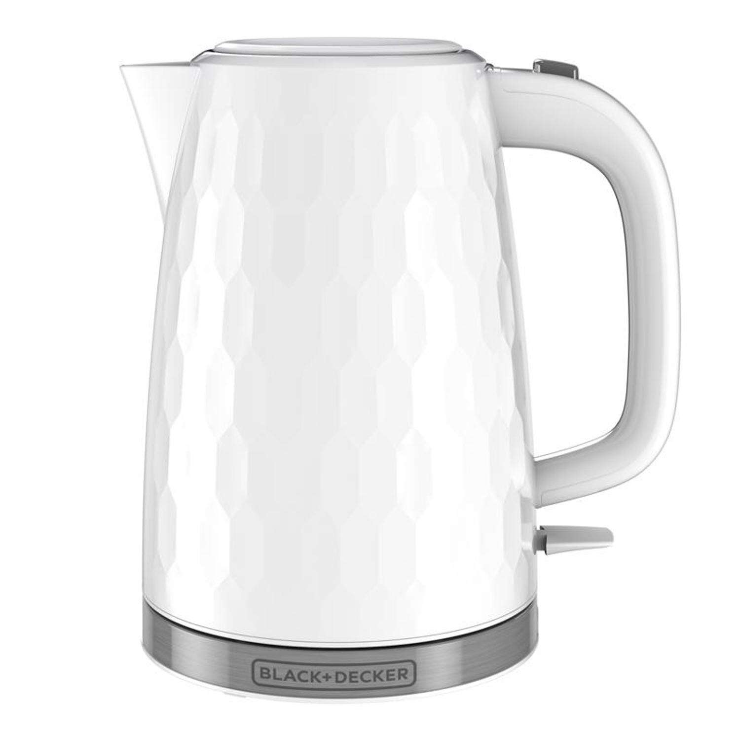 Black+Decker Honeycomb 1.7 L White Electric Kettle