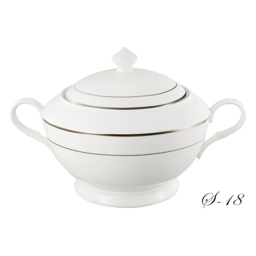 La Luna Collection Bone China Souptureen and Lid， Gold design by Lorren Home Trends