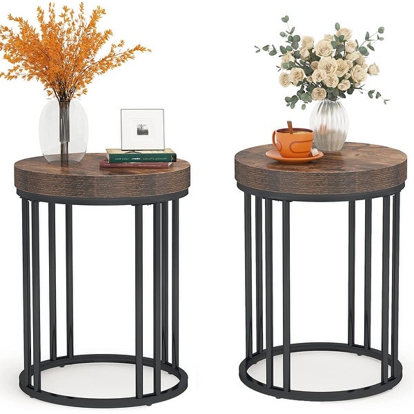 Side Table Modern Nightstand Round Side End Table Accent Coffee Table