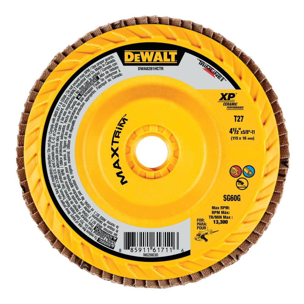 DEWALT 4 1/2 X 5/8 11 60G T27 XP Ceramic Trim Flap Disc