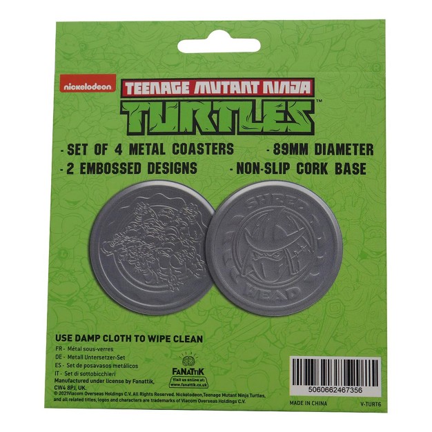 Fanattik Teenage Mutant Ninja Turtles Embossed Metal Coasters Set Of 4