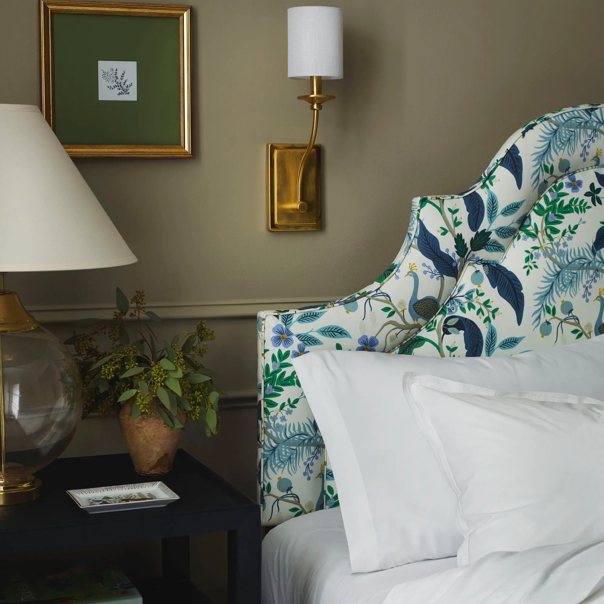 Rifle Paper Co. Marion Blue Peacock Twin Bed