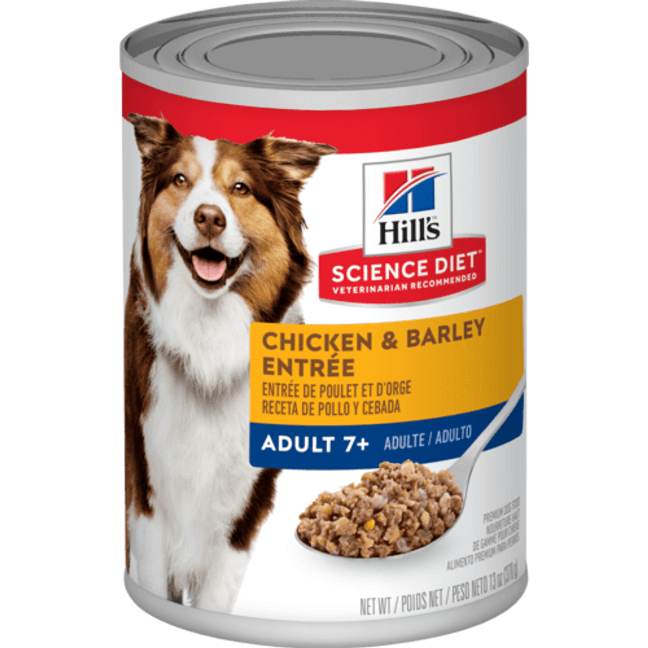 Hill's Science Diet Adult 7+ Chicken and Barley Entree Canned Dog Food， 13 oz.