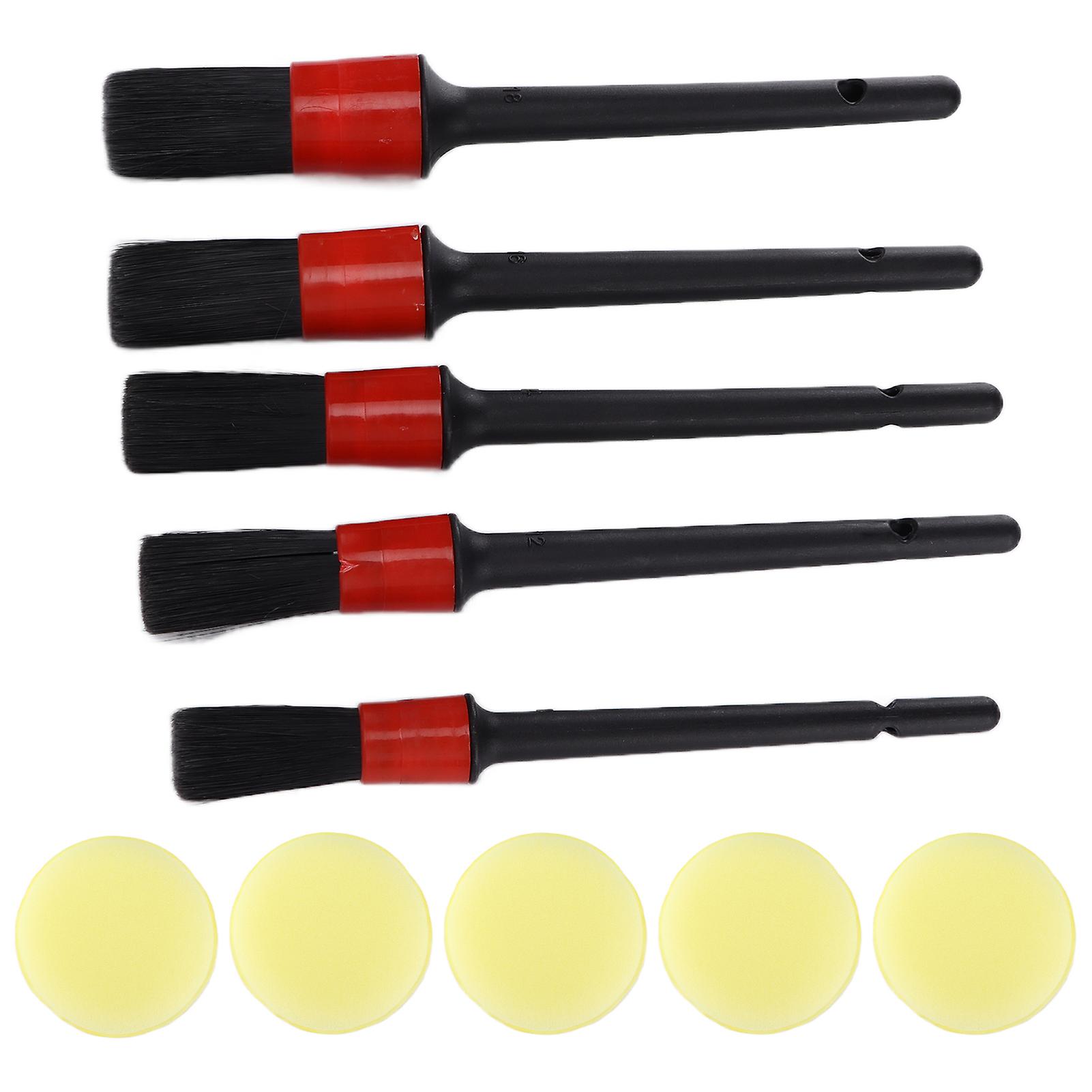 10pcs Car Detailing Brush Kit With Polishing Sponge For Washing Waxing Cleaning Dust Removal