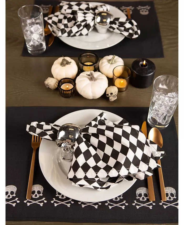 Design Imports Skulls Embroidered Placemat Set