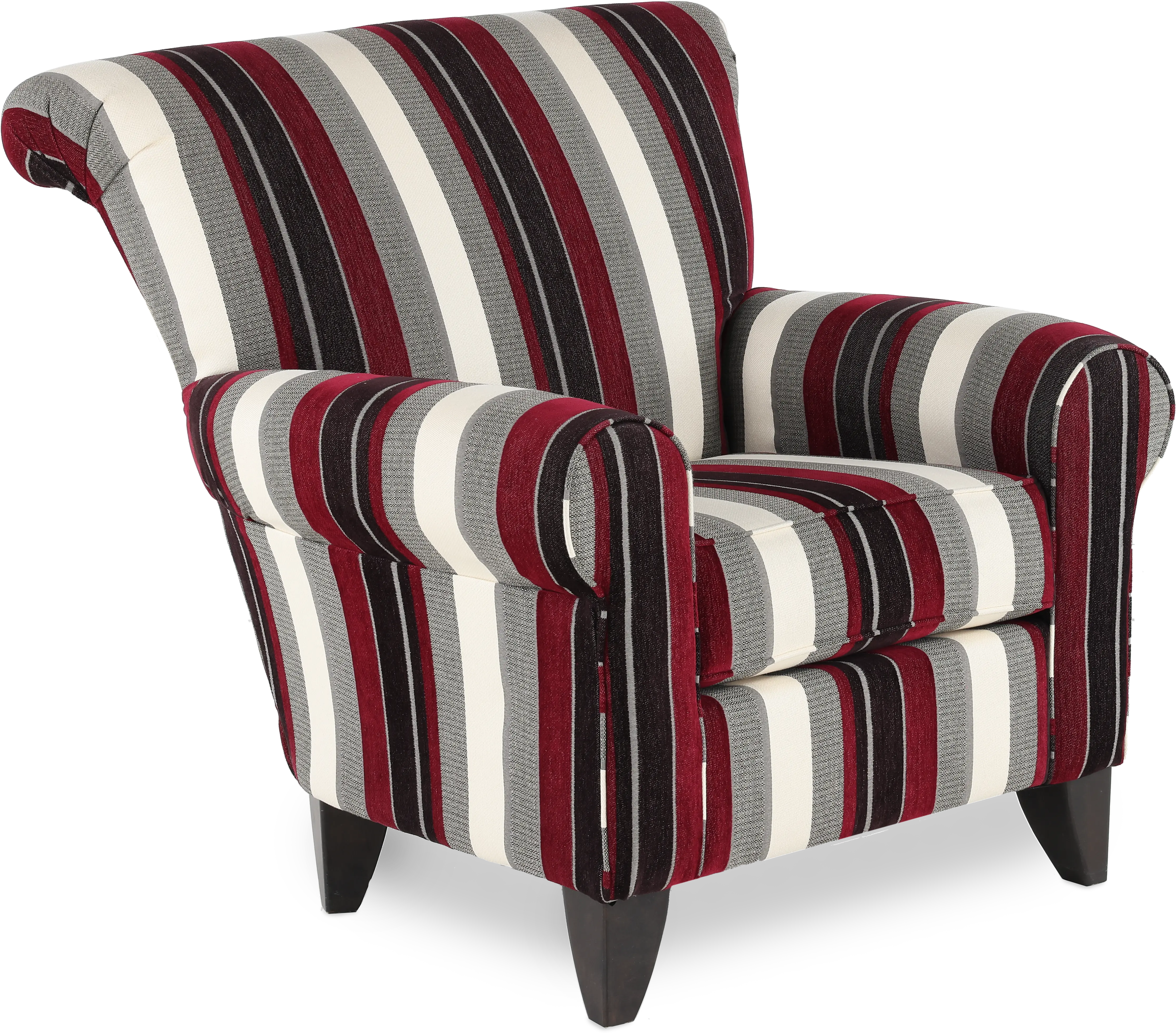 Seaside Magenta， Black， and White Striped Chair