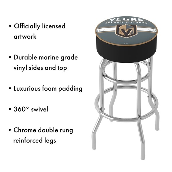 NHL Vegas Golden Knights 360 Degree Swivel Barstool with Foam Padded Seat