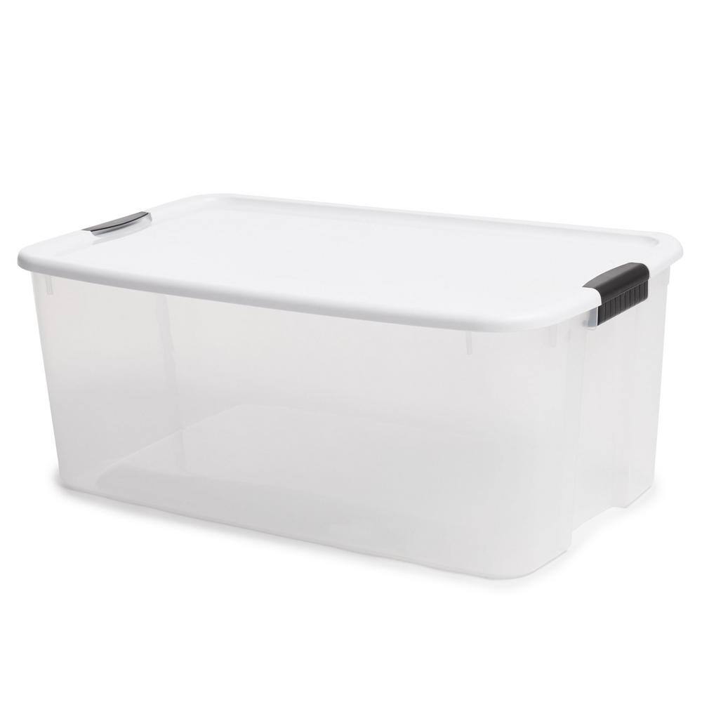 Sterilite 116-Qt. Stackable Latching Storage Box Containers Clear (4-Pack) 4 X 19909804