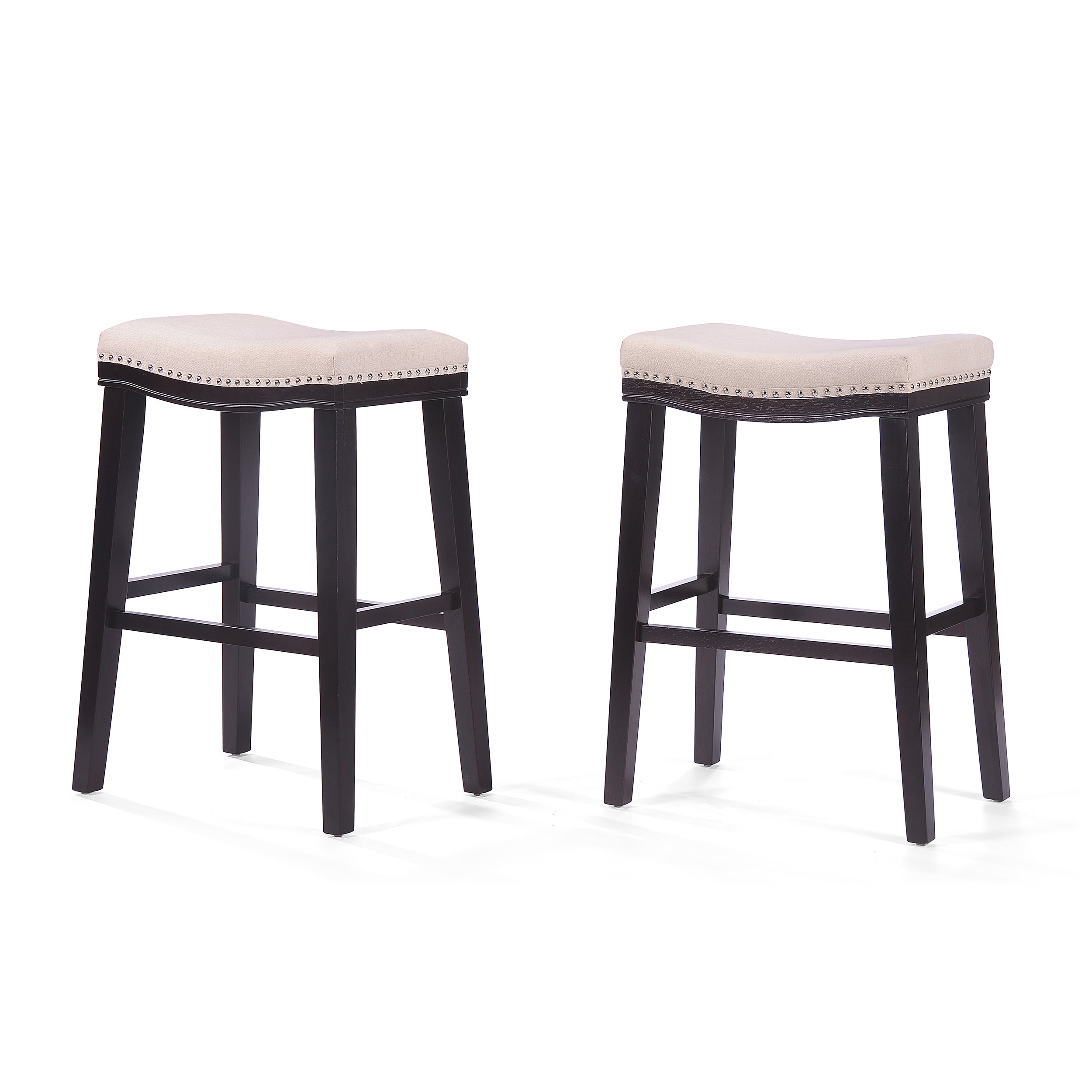 Cavalia 30-Inch Saddle Shaped Studded Rim Stool (Set of 2)