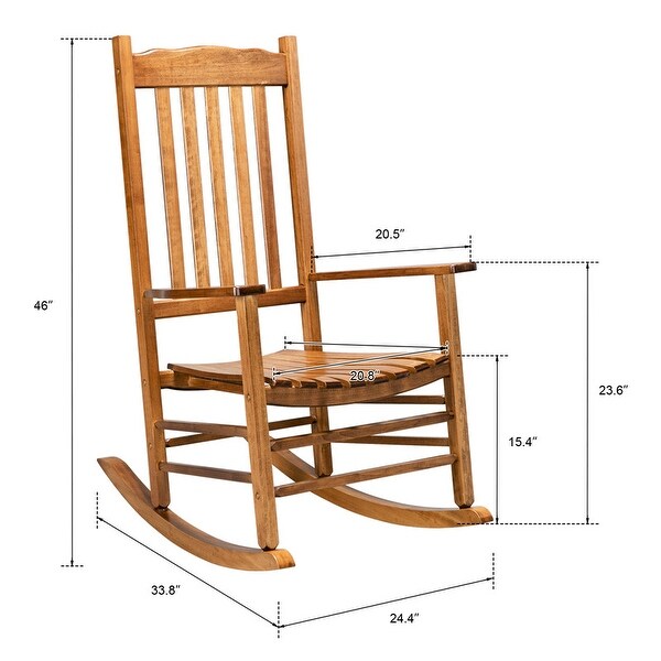 Patio Porch Solid Wood Rocker Chair