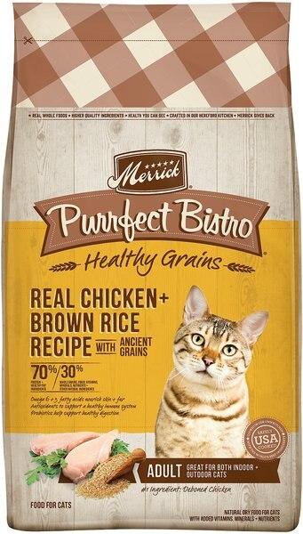 Merrick Purrfect Bistro Healthy Grains Real Chicken + Brown Rice Recipe Adult Dry Cat Food