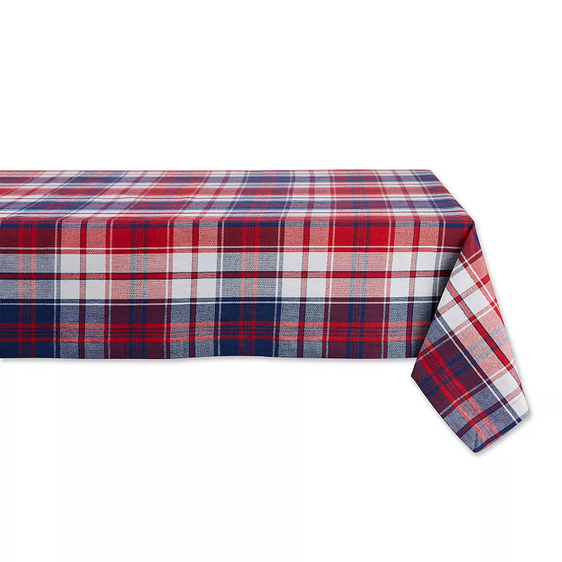 60 x 104 Red and Blue American Plaid Table Cloth