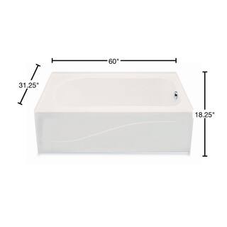 Aquatic 6030AIS 60 in. Acrylic Right Drain Rectangular Alcove Soaking Bathtub in Biscuit 727149995560