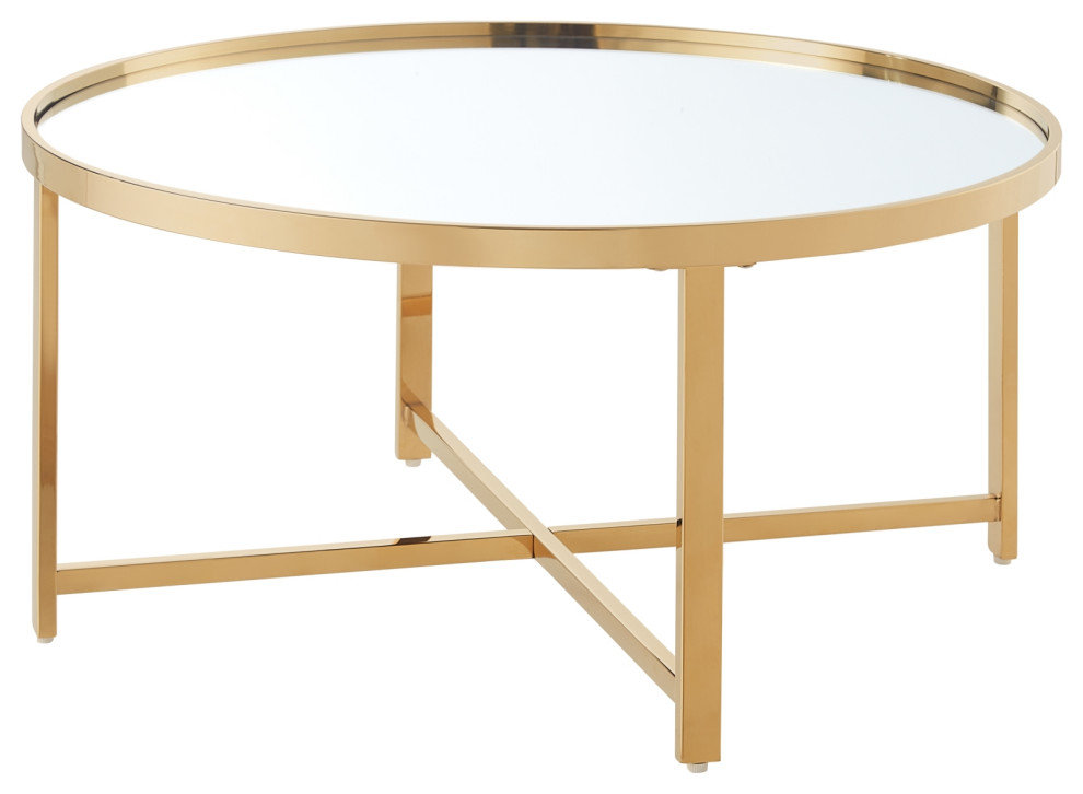 Nicole Miller Alinah Table  Mirrored Top   Contemporary   Coffee Tables   by Inspired Home  Houzz